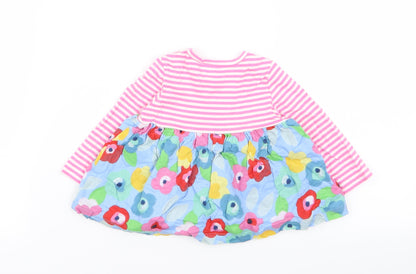 Back view of Tu girls’ multicoloured striped fit & flare, size 0-3, months