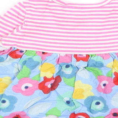 Brand and care label for Tu girls’ multicoloured striped fit & flare, size 0-3, months