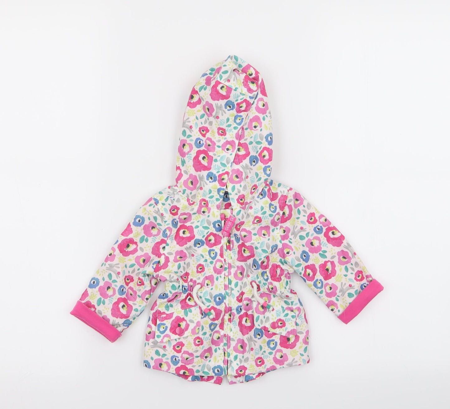 F&F Girls Multicoloured Floral  Basic Coat Coat Size 0-3 Months