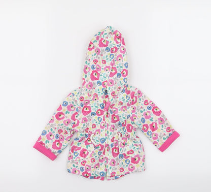 Additional front view of F&F girls’ multicoloured floral basic coat coat, size 0-3, months