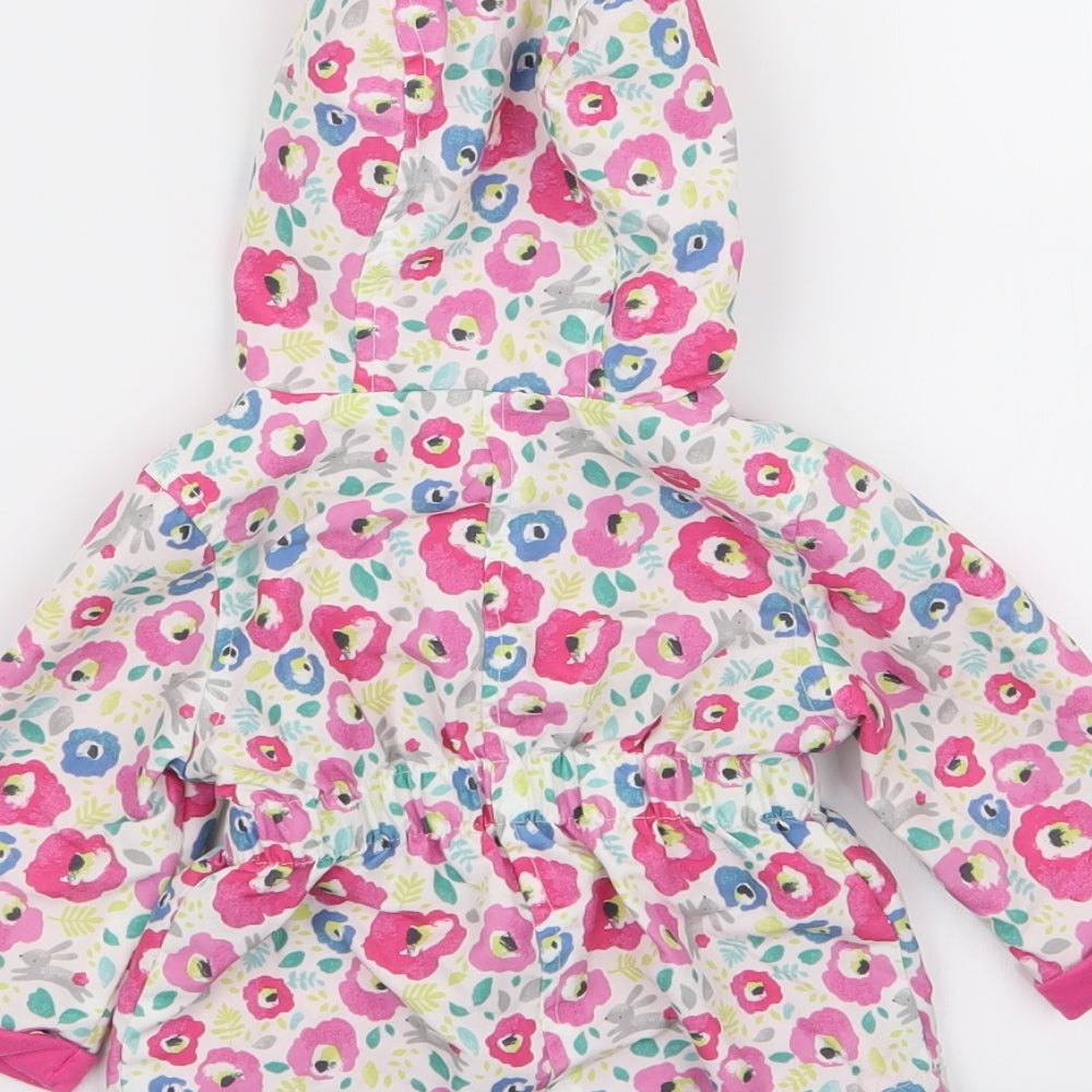 F&F Girls Multicoloured Floral  Basic Coat Coat Size 0-3 Months