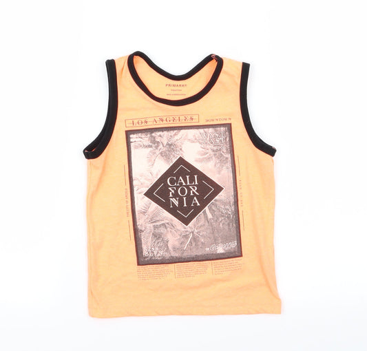 Primark Boys Orange   Basic Tank Size 4-5 Years