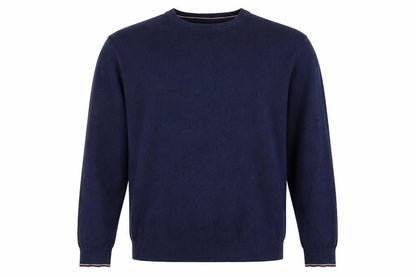 Front view of Easy men’s blue jumper, size L