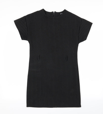 PRETTYLITTLETHING Womens Black Striped  A-Line  Size 6