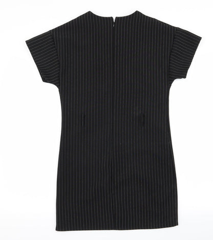PRETTYLITTLETHING Womens Black Striped  A-Line  Size 6
