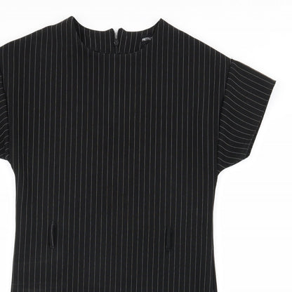 PRETTYLITTLETHING Womens Black Striped  A-Line  Size 6