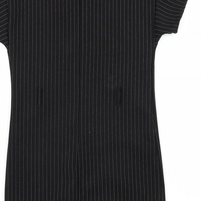 PRETTYLITTLETHING Womens Black Striped  A-Line  Size 6