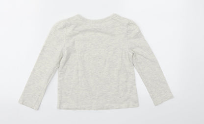 Back view of Tu girls’ grey basic t-shirt, size 2-3, years
