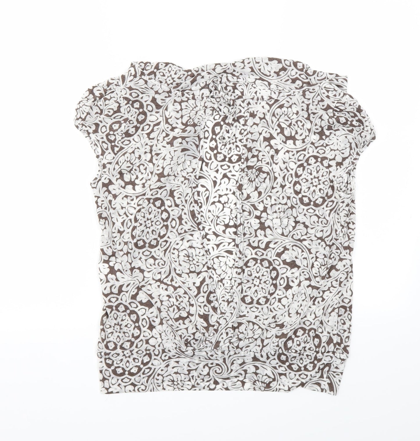 WESTONE Womens Brown Floral  Basic T-Shirt Size 12