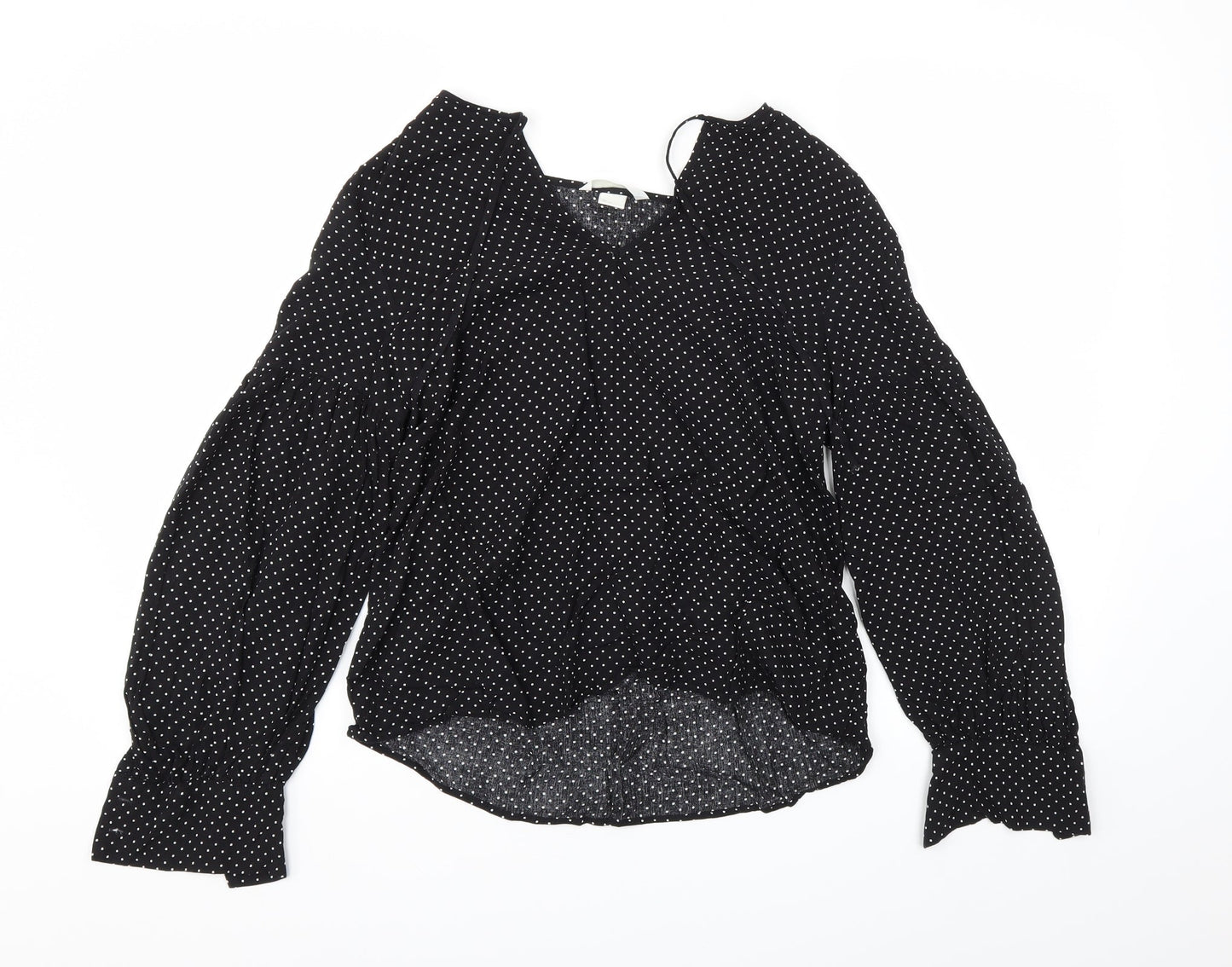 H&M Womens Black Polka Dot  Basic Blouse Size 6