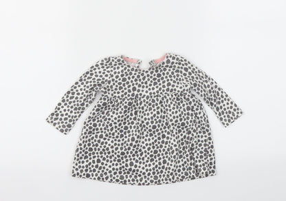 Additional front view of F&F girls’ grey animal print fit & flare, size 3-6, months