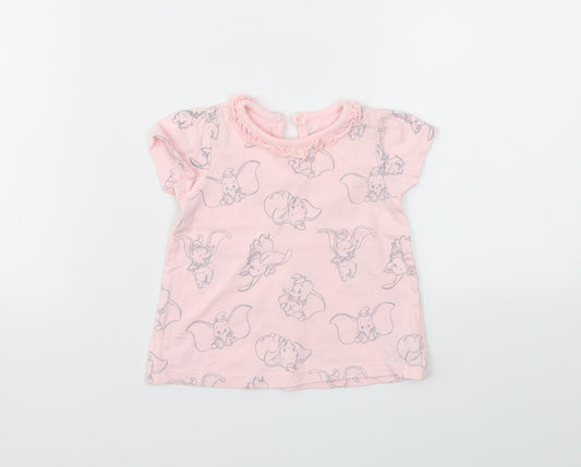 George Girls Pink Animal Print  Basic Polo Size 3-6 Months