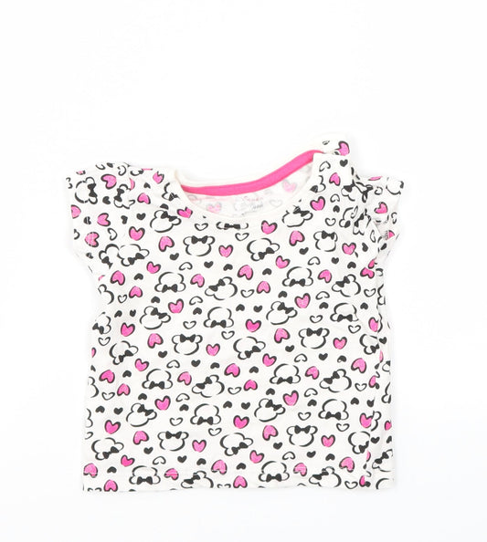 Primark Girls Pink Animal Print  Basic T-Shirt Size 3-6 Months
