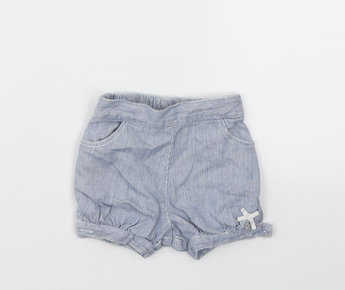 Additional front view of Debenhams girls’ blue capri leggings, size 3-6, months