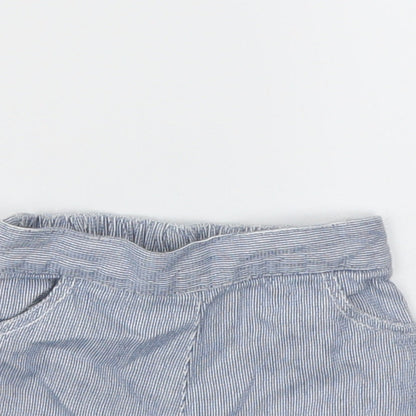 Close-up detail of Debenhams girls’ blue capri leggings, size 3-6, months