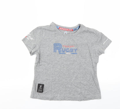 WORLD CUP Boys Grey   Basic T-Shirt Size 8-9 Years