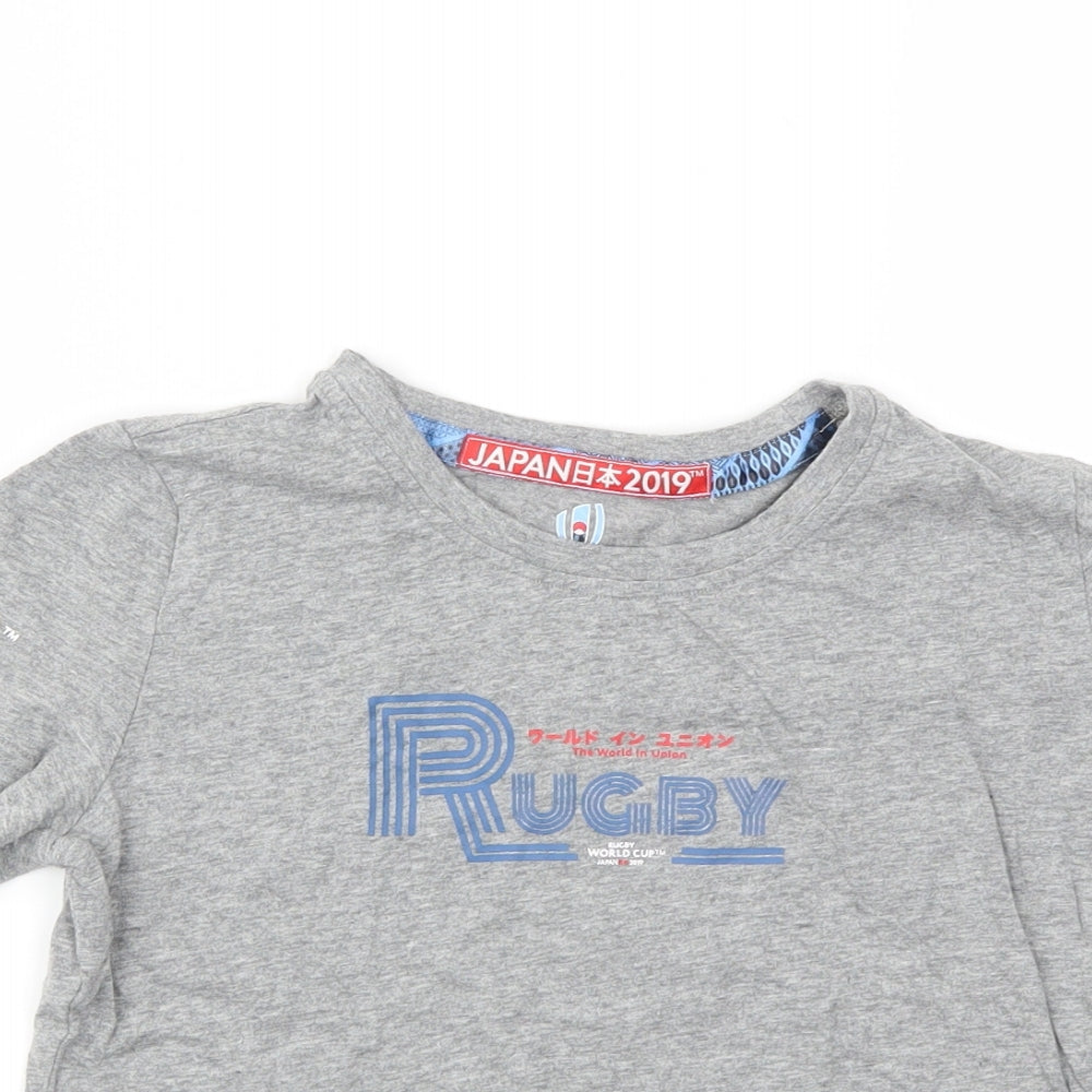 WORLD CUP Boys Grey   Basic T-Shirt Size 8-9 Years
