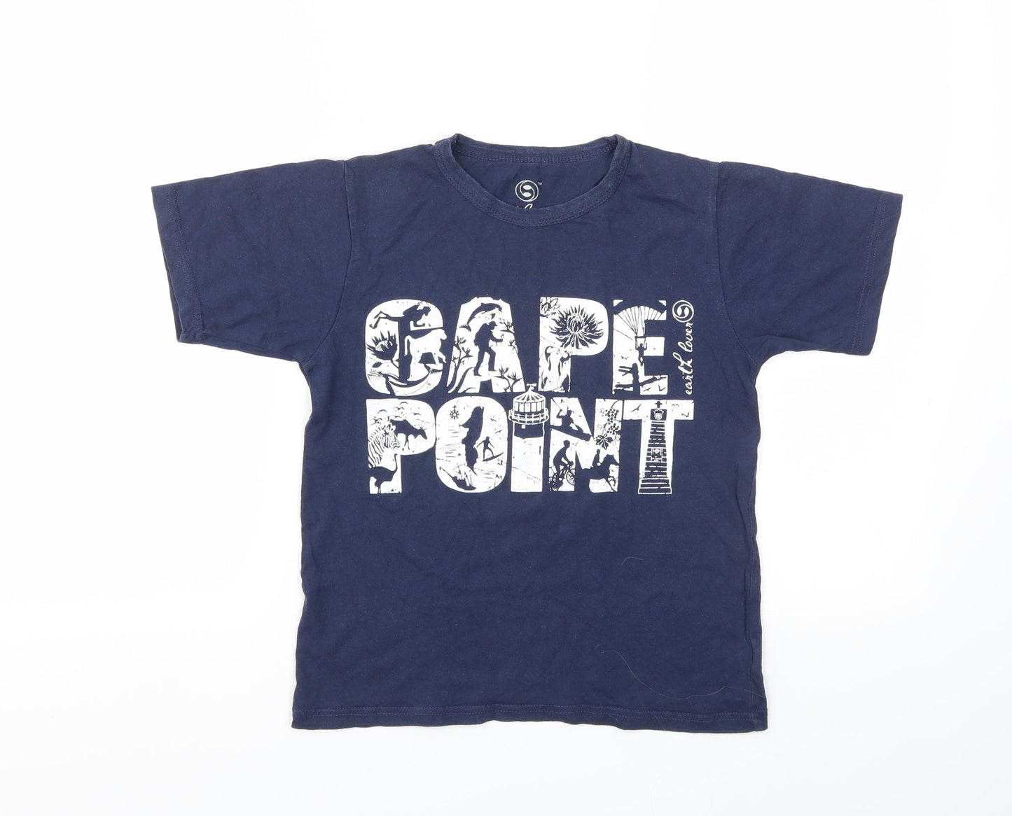 EARTH LOVER Boys Blue   Basic T-Shirt Size 7-8 Years