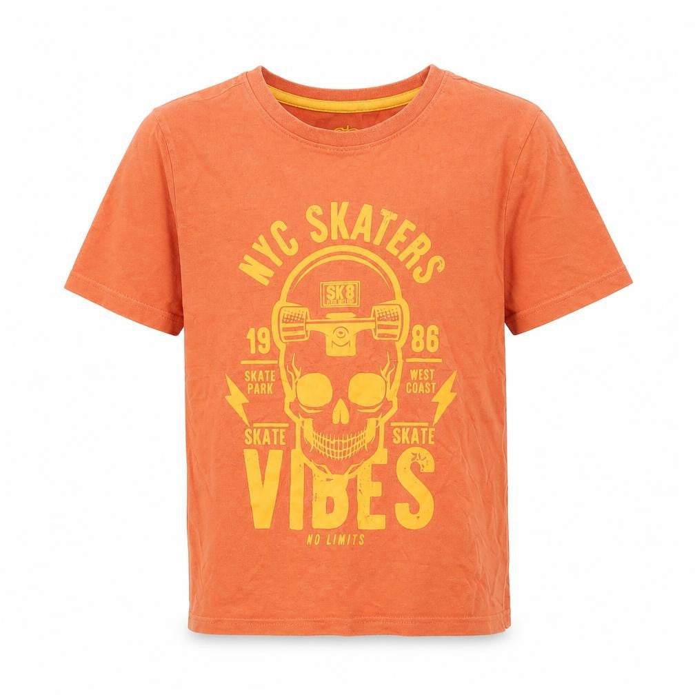 F&F Boys Orange   Basic T-Shirt Size 7-8 Years