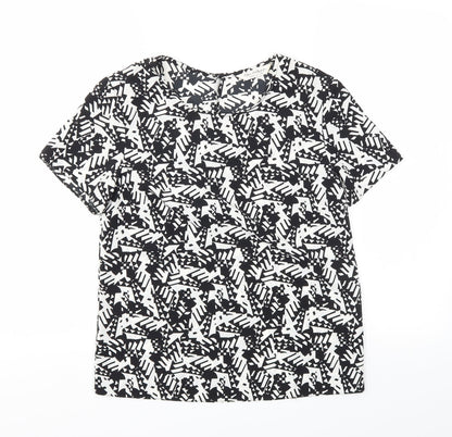 Additional front view of Miss Selfridge women’s black basic blouse, size UK 6