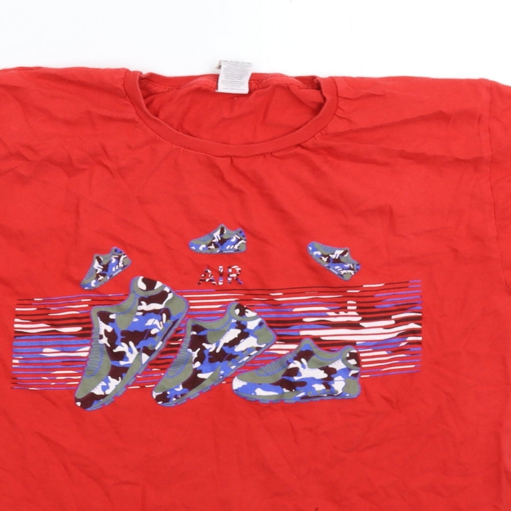 Preworn Boys Red   Basic T-Shirt Size 12-13 Years