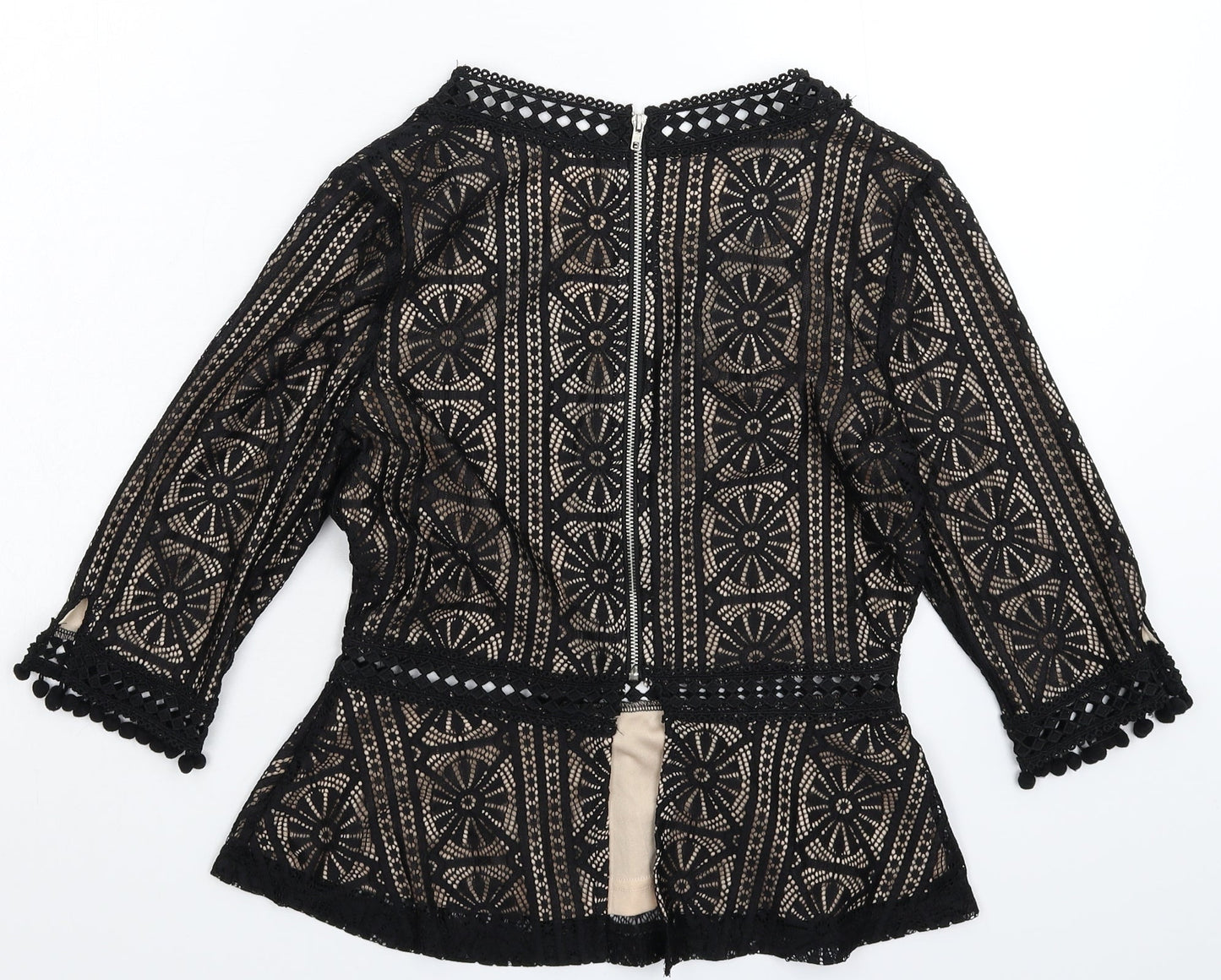 TEMT Womens Black Geometric  Basic Blouse Size S