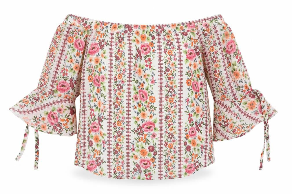 Very Womens White Floral  Basic Blouse Size 8