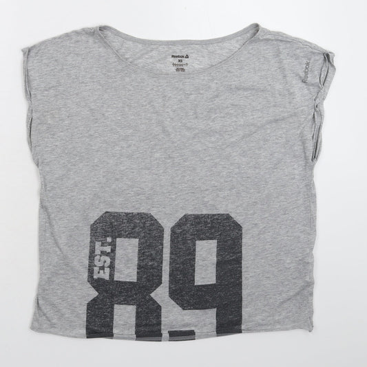 Reebok Womens Grey   Basic T-Shirt Size XS