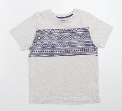 Additional front view of Rebel boys’ grey geometric basic t-shirt, size 11-12, years