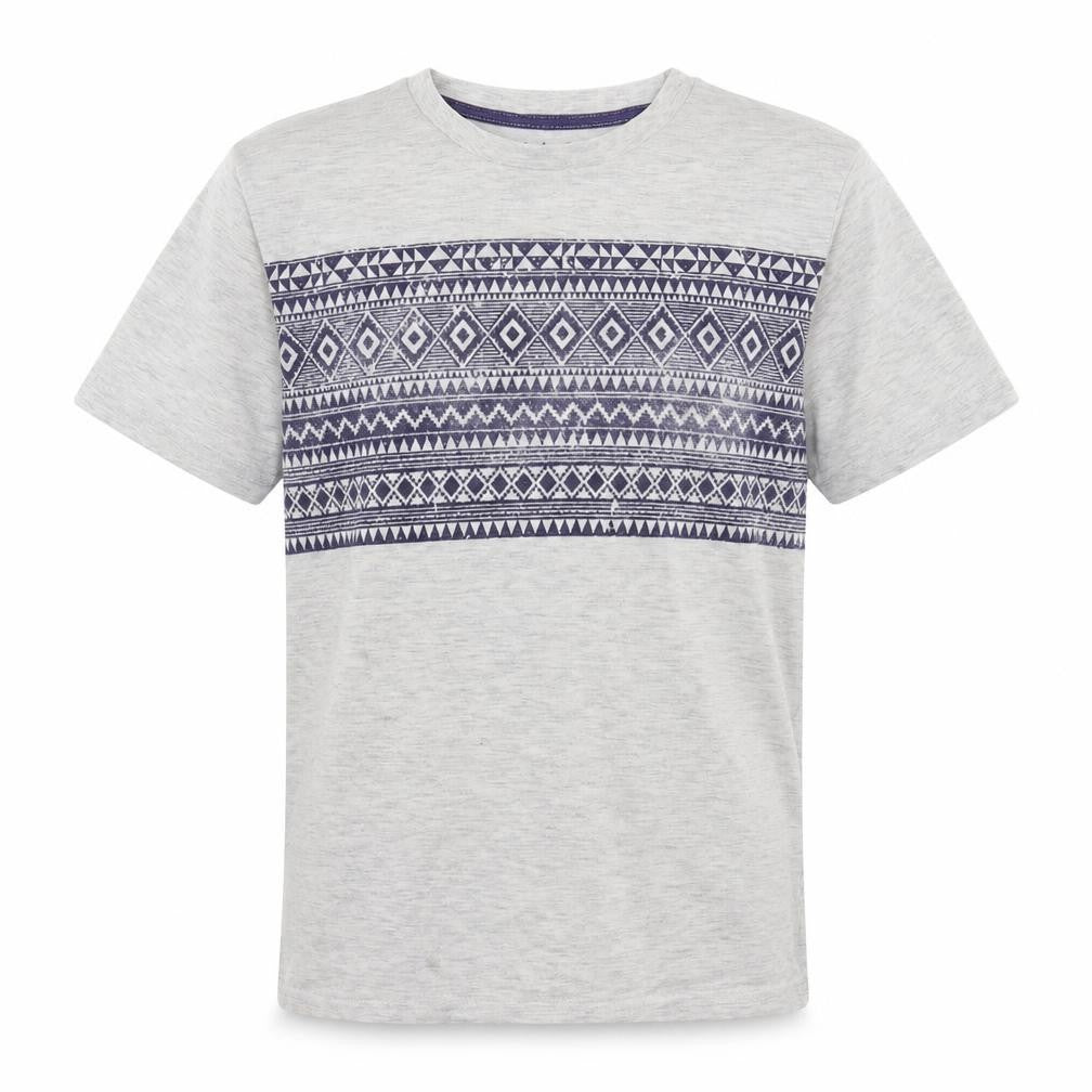 Rebel Boys Grey Geometric  Basic T-Shirt Size 11-12 Years