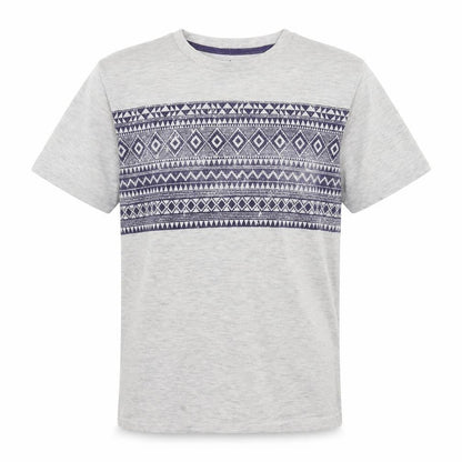 Front view of Rebel boys’ grey geometric basic t-shirt, size 11-12, years