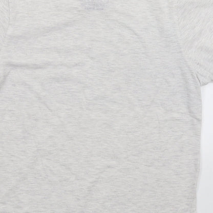 Brand and care label for Rebel boys’ grey geometric basic t-shirt, size 11-12, years