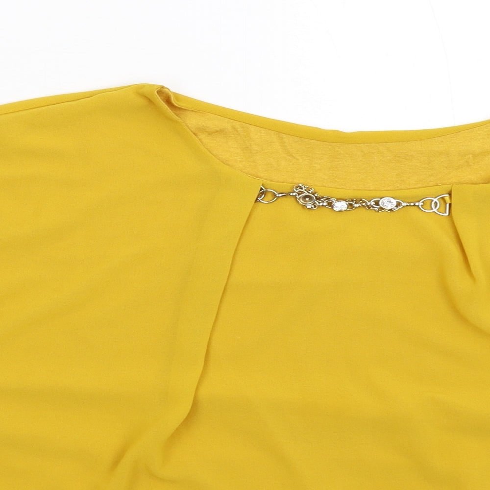 Preworn Womens Yellow   Basic Blouse Size 2XL