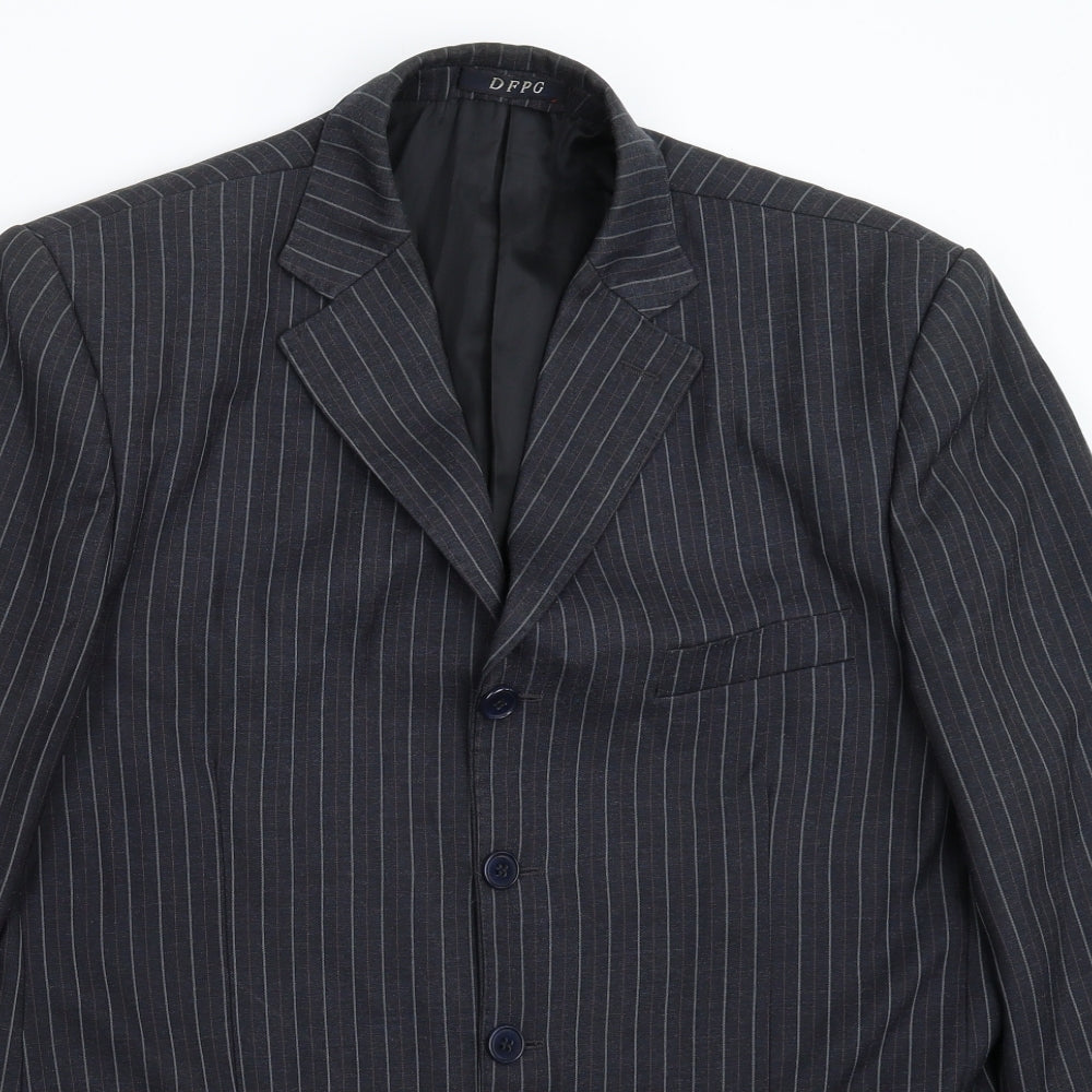 DPFG Mens Blue Striped  Jacket Suit Jacket Size 40