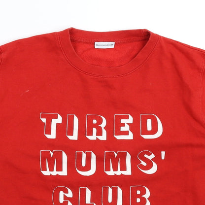 Mommamakes Mens Red   Pullover Sweatshirt Size L