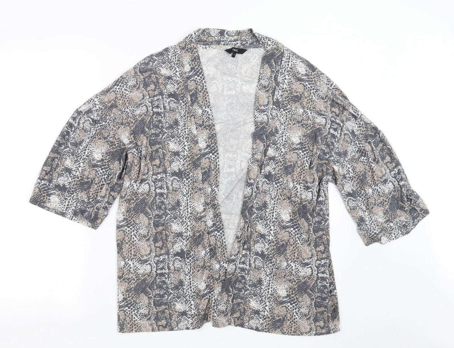 NEXT Womens Grey Animal Print  Cardigan Jumper Size 12