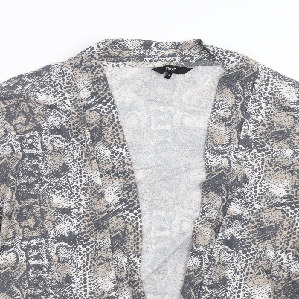 NEXT Womens Grey Animal Print  Cardigan Jumper Size 12
