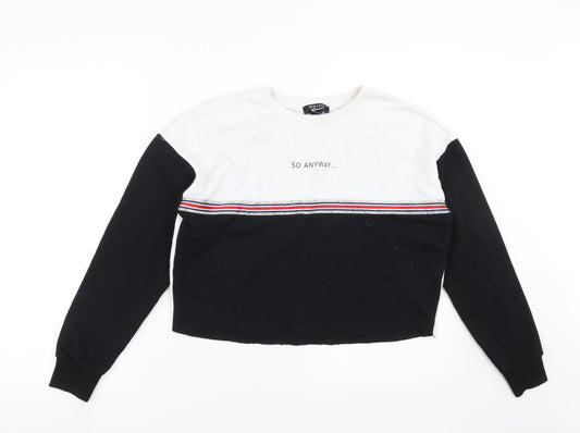 New Look Girls Black   Pullover Sweatshirt Size 12-13 Years  - So Anyway...