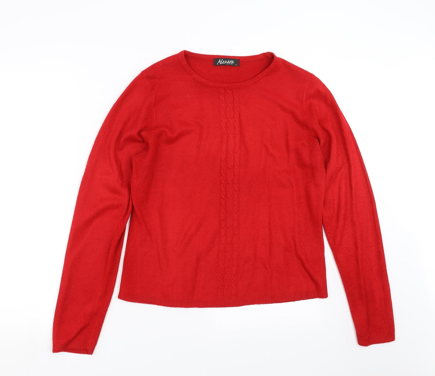 ALEXARA Womens Red  Knit Pullover Jumper Size L