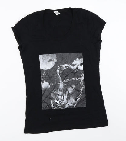 Bella + Canvas Womens Black   Basic T-Shirt Size M