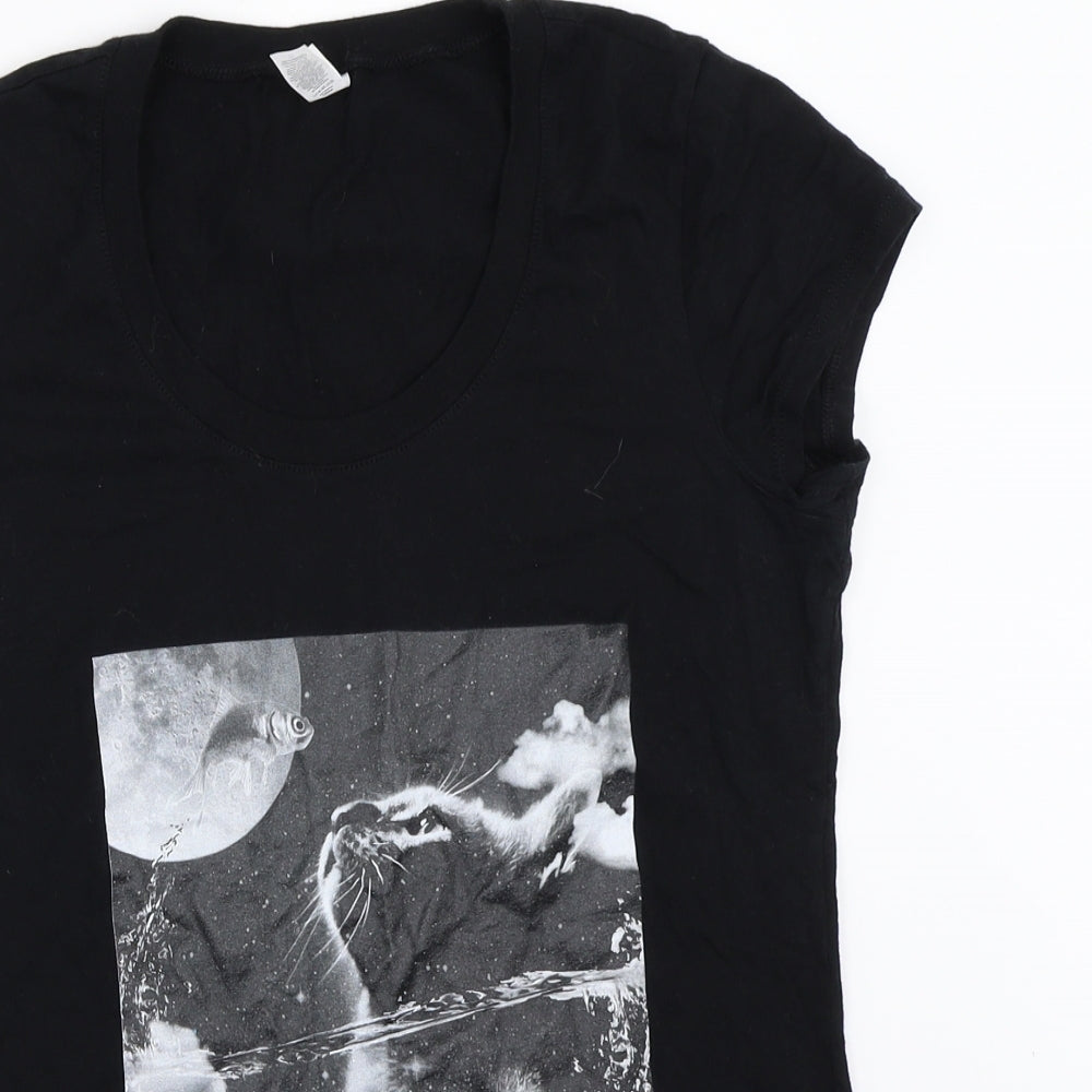 Bella + Canvas Womens Black   Basic T-Shirt Size M
