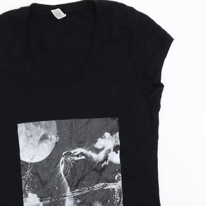Bella + Canvas Womens Black   Basic T-Shirt Size M