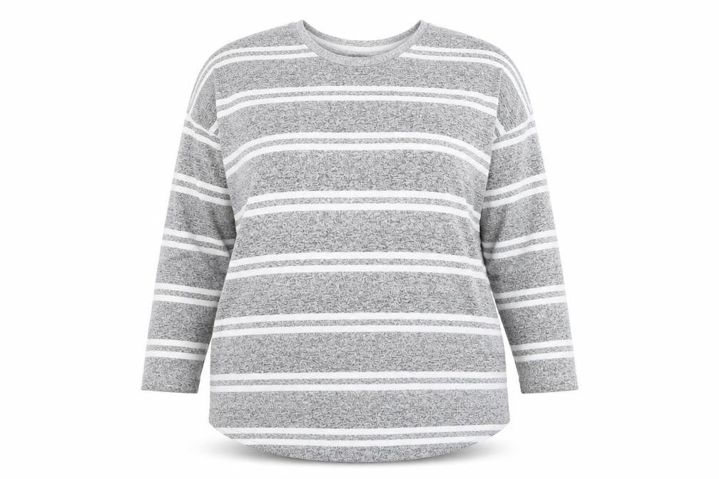 Peacocks Womens Grey Striped  Pullover Jumper Size 16