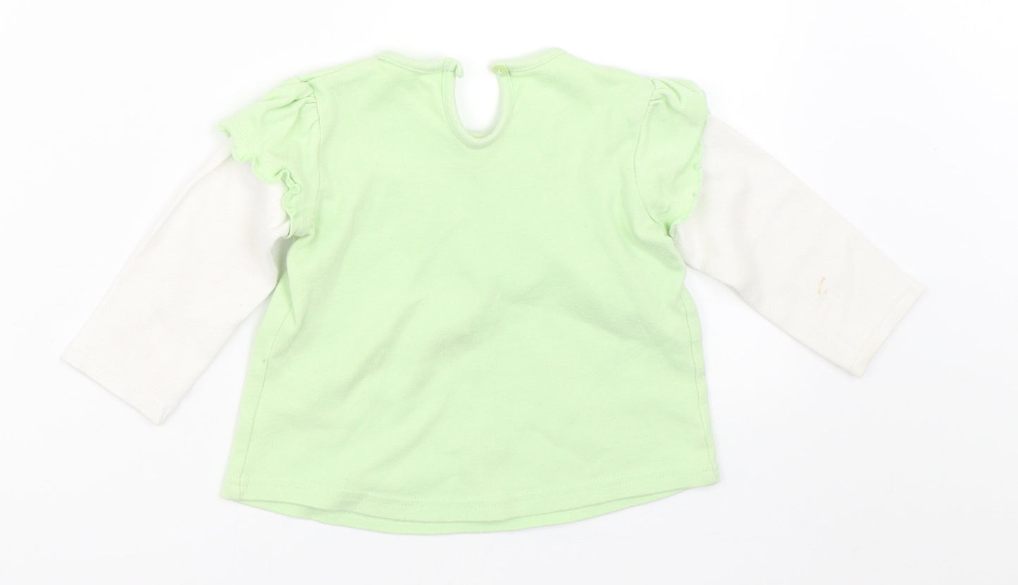 George Girls Green   Basic T-Shirt Size 6-9 Months
