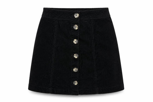 H&M Womens Black  Corduroy Mini Skirt Size 4