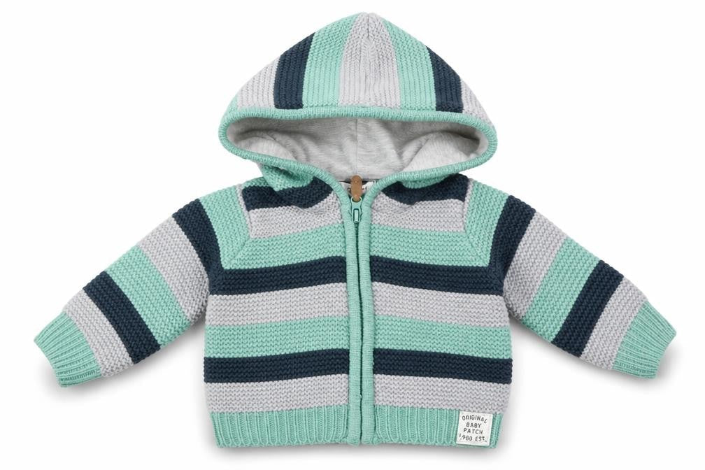 Pumpkin Patch Boys Green Striped  Jacket  Size 3-6 Months