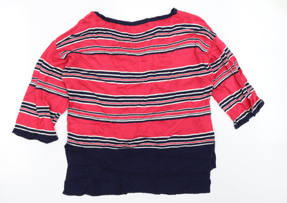 Next Womens Pink Striped  Pullover Jumper Size 10