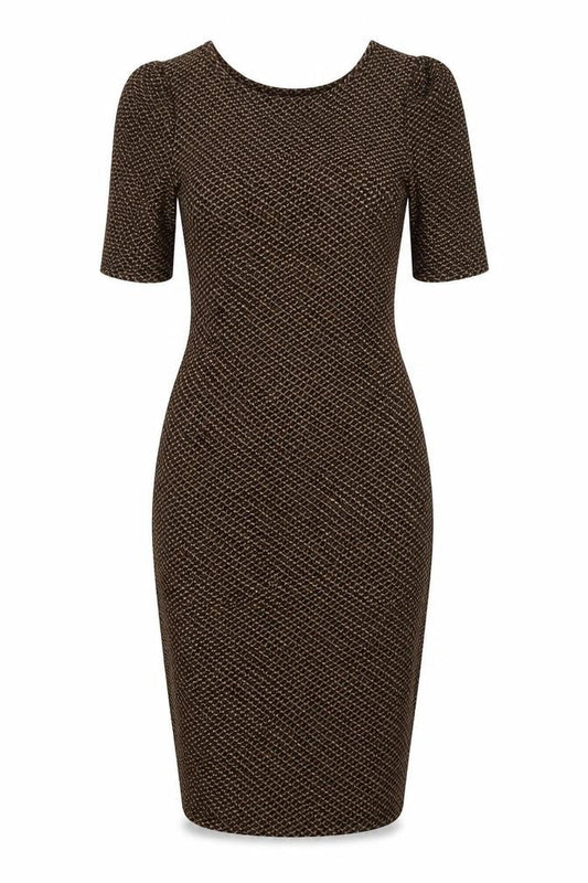 Dorothy Perkins Womens Brown Geometric  Bodycon  Size 8