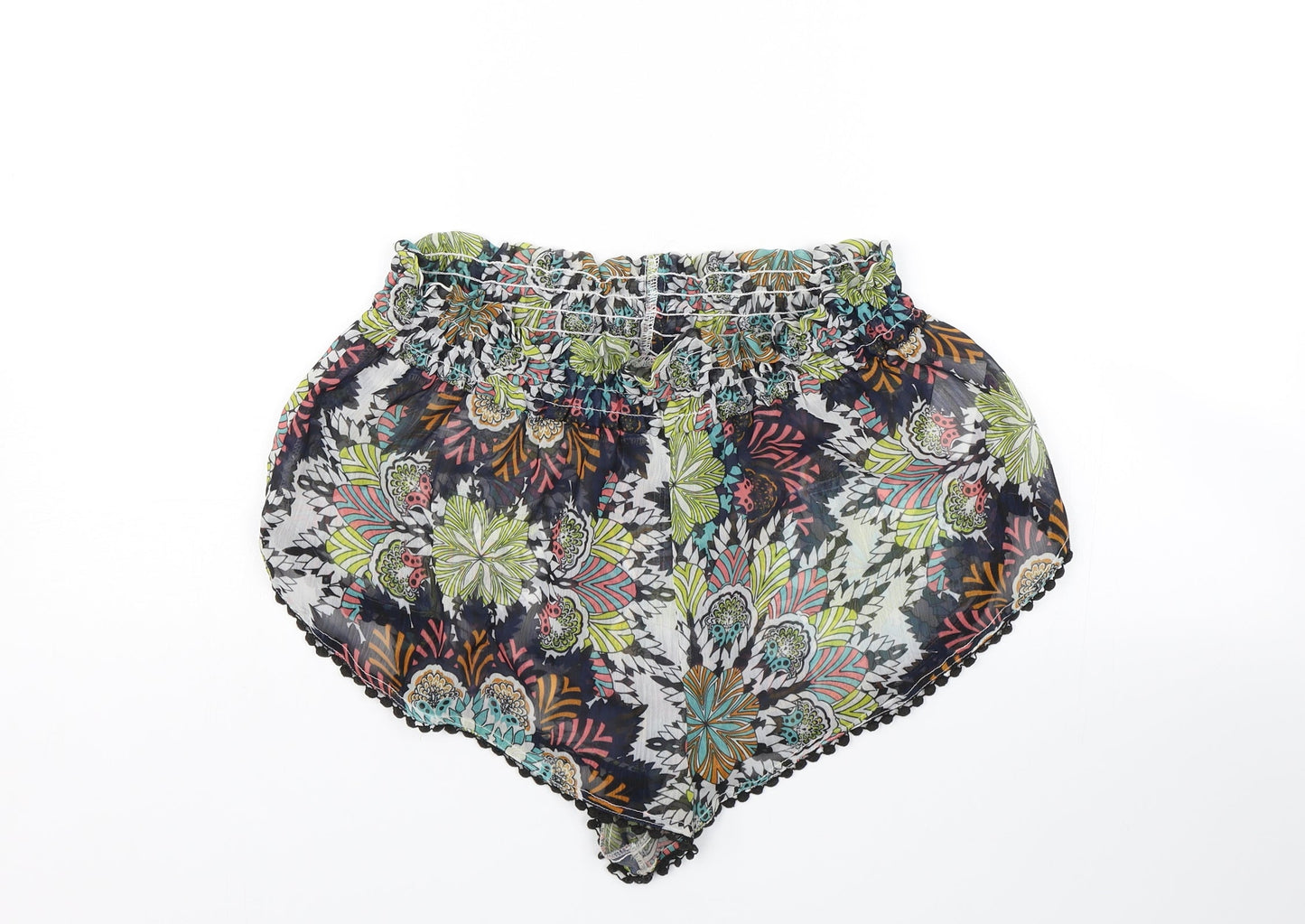 H&M Womens Multicoloured Floral  Sailor Shorts Size M - Transparent