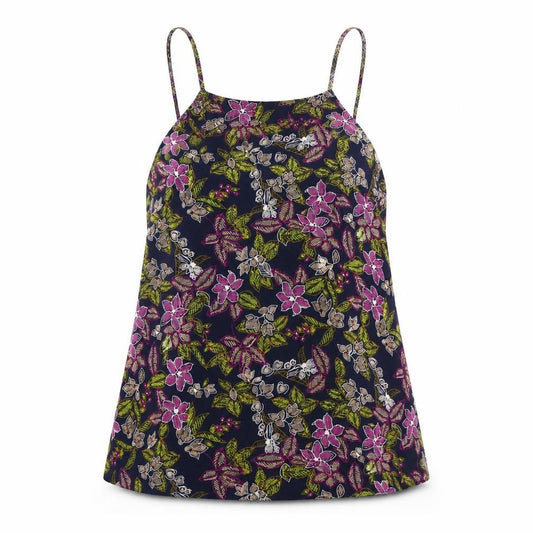 Papaya Womens Blue Floral  Basic Tank Size 10  - Summer